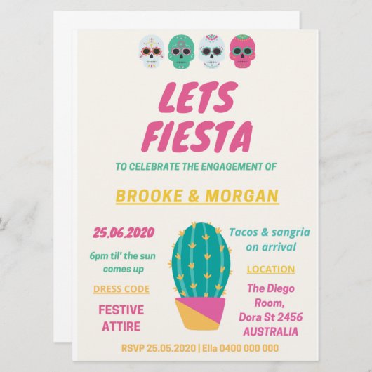 Invitation Taco, amour (Devant / Derrière)