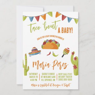 Invitation Taco 'Bout a Baby ! Baby shower à thème Tacos