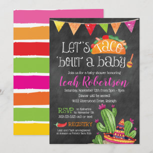 Invitation Taco bout a Baby - Baby shower de tableau noir
