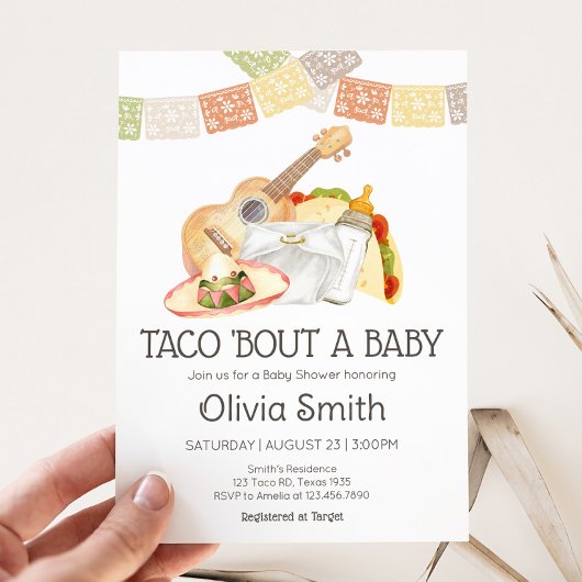 Invitation Taco 'Bout A Baby Baby shower Mexicain