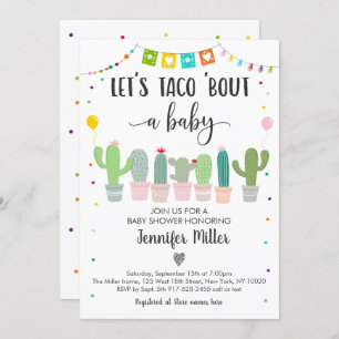 Invitation Taco Bout A Baby Fiesta Cactus Baby shower