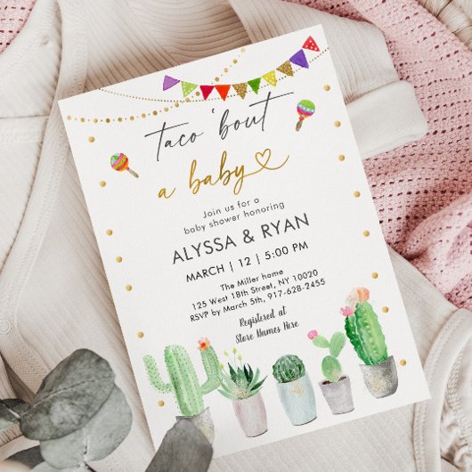 Invitation Taco 'Bout A Baby Fiesta Cactus Baby shower