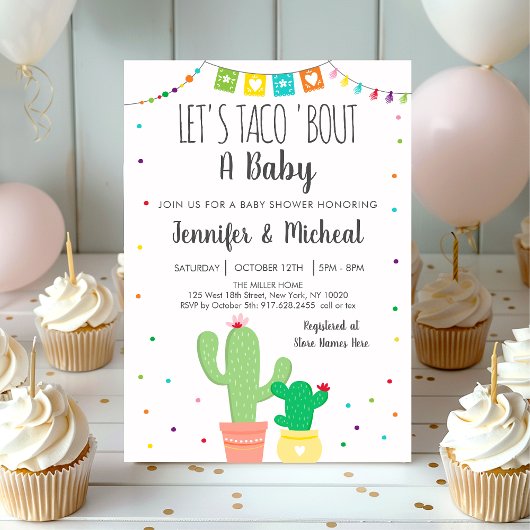 Invitation Taco 'Bout A Baby Fiesta Cactus Baby shower