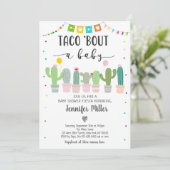 Invitation Taco Bout A Baby Fiesta Cactus Baby shower (Debout devant)
