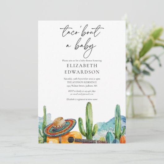 Invitation Taco Bout A Baby Fiesta Photo Baby shower (Debout devant)