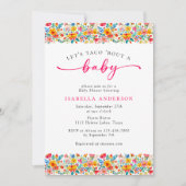 Invitation Taco 'Bout a Baby Floral Fiesta Baby shower (Devant)