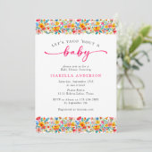 Invitation Taco 'Bout a Baby Floral Fiesta Baby shower (Debout devant)