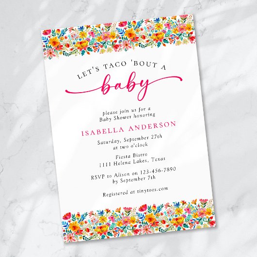 Invitation Taco 'Bout a Baby Floral Fiesta Baby shower