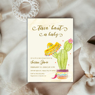 Invitation Taco 'Bout A Baby Watercolor Baby shower Cactus