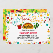 Invitation Taco Bout A Birthday Party Fiesta (Devant / Derrière)
