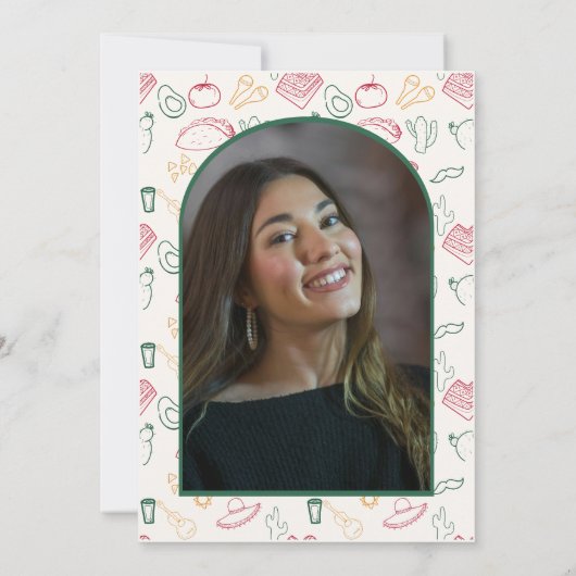 Invitation Taco Bout a Future Fiesta Doodle Graduation Photo (Dos)