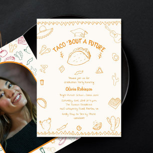 Invitation Taco Bout a Future Fiesta Doodle Graduation Photo