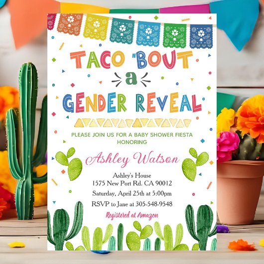 Invitation Taco 'Bout a Gender Reveal Party Invite