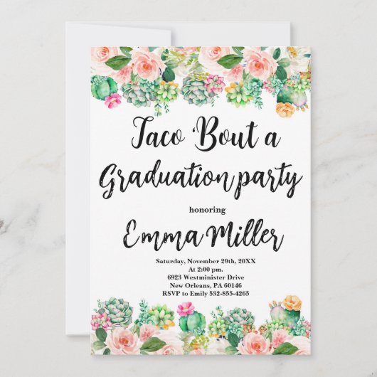 Invitation Taco 'Bout a Graduation Fiesta (Devant)
