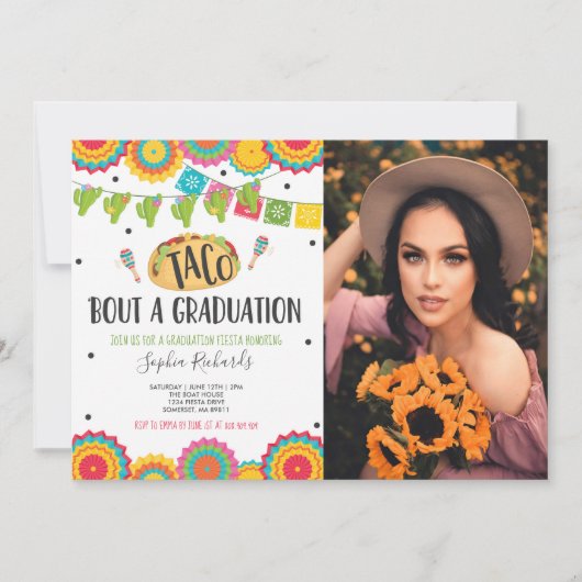 Invitation Taco 'Bout A Graduation Fiesta Graduation Party (Devant)