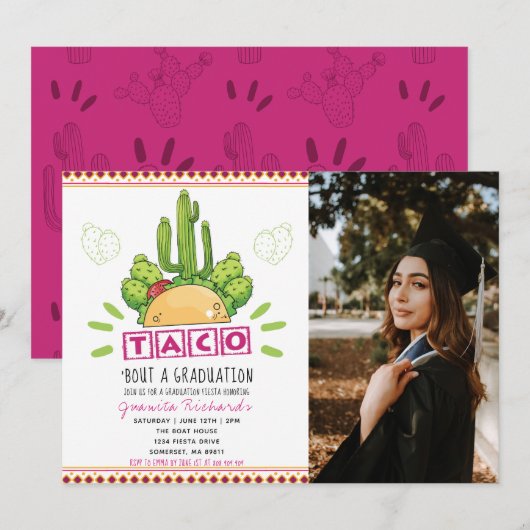 Invitation Taco 'Bout A Graduation Fiesta Graduation Photo (Devant / Derrière)