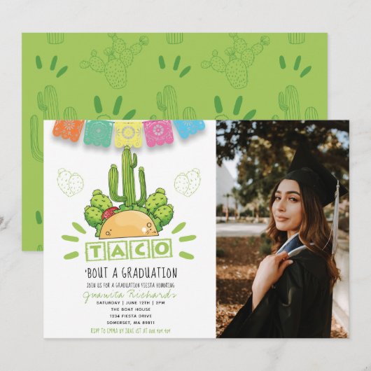 Invitation Taco 'Bout A Graduation Fiesta Graduation Photo (Devant / Derrière)