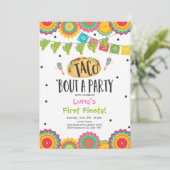 Invitation Taco 'Bout a Party Girl First Fiesta Birthday (Debout devant)