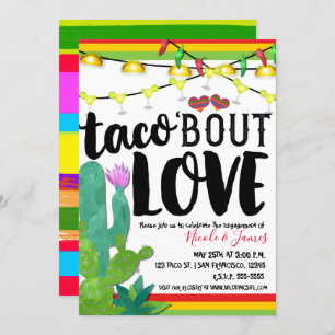 Invitation TACO BOUT DE L'AMOUR Couples Fiançailles Fiesta