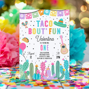 Invitation Taco Bout' Fun 1er Anniversaire Fête mexicaine
