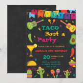 Invitation Taco Bout' Fun 4ème anniversaire Fiestday Mexican (Devant / Derrière)