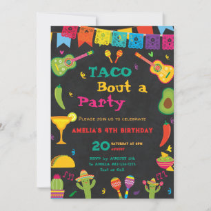 Invitation Taco Bout' Fun 4ème anniversaire Fiestday Mexican