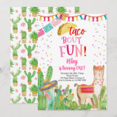 Invitation Taco Bout Fun Fiesta Girl 1er Anniversaire Invitat (Devant / Derrière)