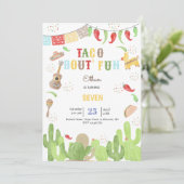 Invitation Taco bout' fun fiesta mexicaine anniversaire (Debout devant)