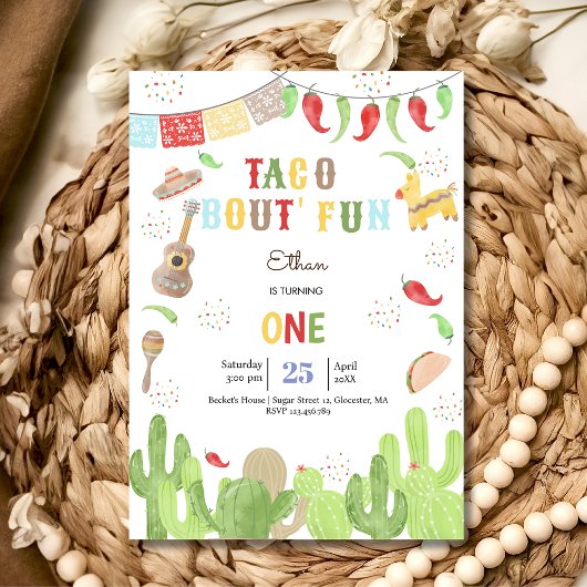 Invitation Taco bout' fun fiesta mexicaine premier anniversai