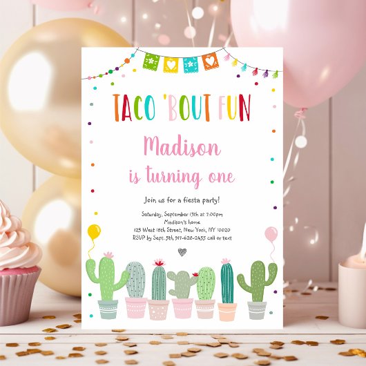 Invitation Taco 'Bout Fun Fiesta premier anniversaire