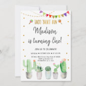 Invitation Taco 'Bout Fun Gold Fiesta premier anniversaire (Devant)