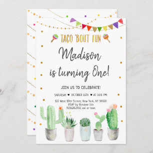 Invitation Taco 'Bout Fun Gold Fiesta premier anniversaire