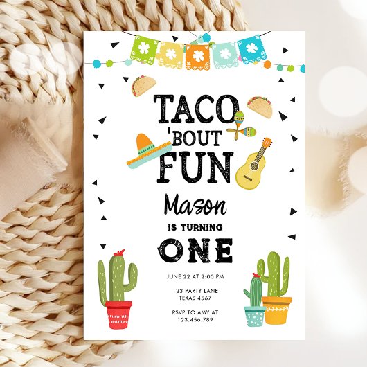 Invitation Taco Bout Fun Uno Fiesta Boy 1er Anniversaire
