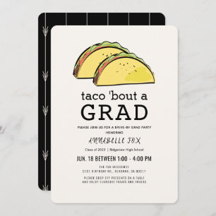 Invitation Taco Bout GRAD Black Drive-by Graduation Party
