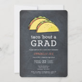 Invitation Taco Bout GRAD Chalkboard Black Graduation Party (Devant)