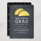 Invitation Taco Bout GRAD Chalkboard Virtual Black Graduation (Devant / Derrière)