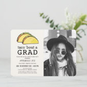 Invitation Taco Bout GRAD Photo Black Drive-by Graduation (Debout devant)