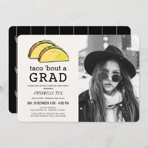 Invitation Taco Bout GRAD Photo Black Drive-by Graduation