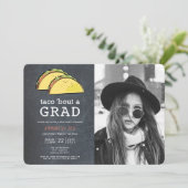 Invitation Taco Bout GRAD Photo Chalkboard Black Graduation (Debout devant)