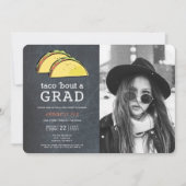 Invitation Taco Bout GRAD Photo Chalkboard Black Graduation (Devant)