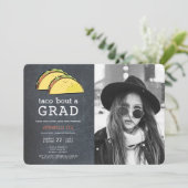 Invitation Taco Bout GRAD Photo Chalkboard Graduation Party (Debout devant)