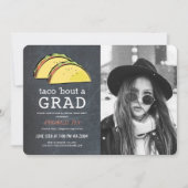 Invitation Taco Bout GRAD Photo Chkbd Red Virtual Graduation (Devant)