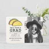 Invitation Taco Bout GRAD Photo Gold Virtual Graduation (Debout devant)