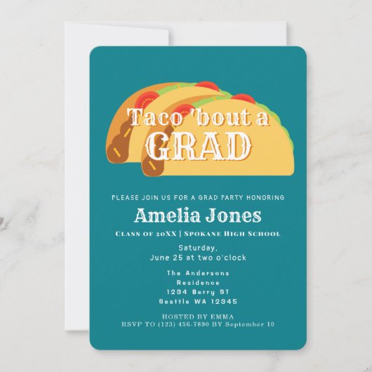 Invitation Taco Bout Graduation Party (Devant)
