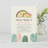 Invitation Taco Bout Kawaii Fiesta Baby shower fille (Debout devant)