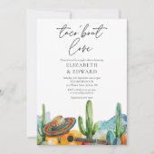 Invitation Taco Bout Love Aquarelle Cactus Couples Douche (Devant)