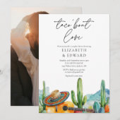 Invitation Taco Bout Love Aquarelle Photo Couples Douche (Devant / Derrière)