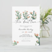Invitation Taco 'Bout Love Cactus Fête des mariées florale (Debout devant)