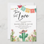 Invitation Taco Bout Love Cactus Fiesta Couples Douche Invita (Devant)
