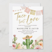 Invitation Taco Bout Love Cactus Fiesta Couples Douche rose (Devant)